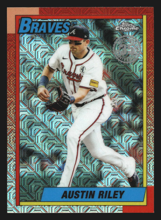 2025 Topps Update 1990 Topps Chrome #U90C-39 Austin Riley Mojo Refractor - Baseball Card Single