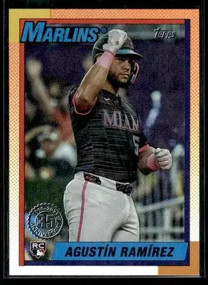 2025 Topps Update Agustín Ramírez #U90-37 1990 35th Anniversary Marlins