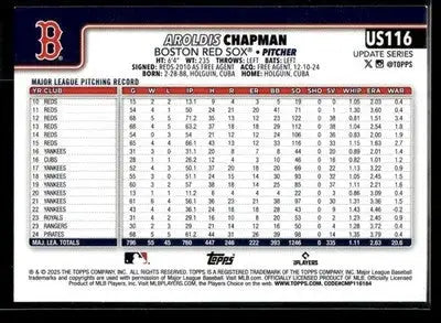 2025 Topps Update Aroldis Chapman #US116 Boston Red Sox