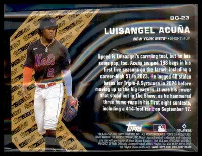 2025 Topps Update Topps Black Gold #BG-23 Luisangel Acuña - Baseball Card Single