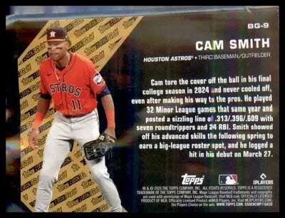 2025 Topps Update Topps Black Gold #BG-9 Cam Smith - Baseball Card Single