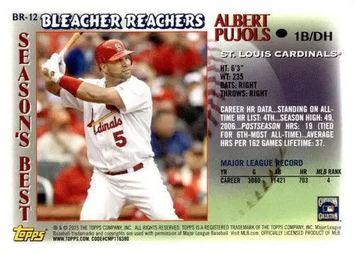 2025 Topps Update Bleacher Reachers #BR-12 Albert Pujols NM-MT Cardinal ID:80389 - Baseball Card Single