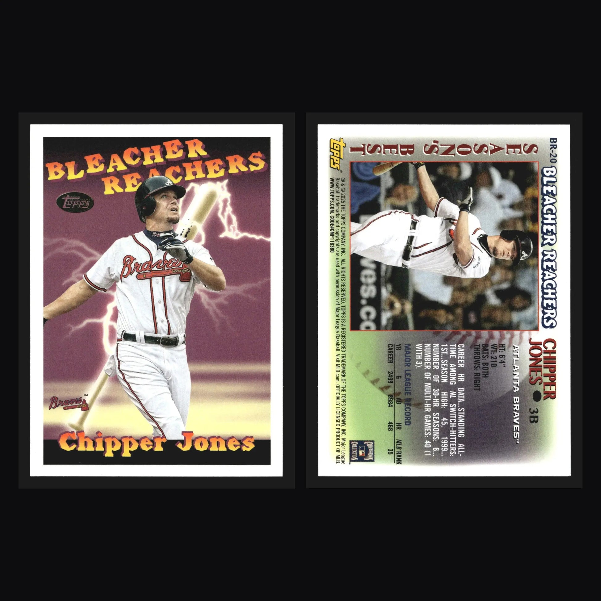 2025 Topps Update Bleacher Reachers #BR-20 Chipper Jones Braves HOF
