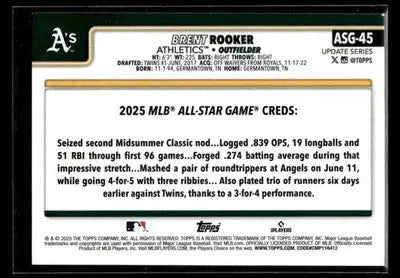 2025 Topps Update Brent Rooker #ASG-45 2025 All-Star Game Athletics