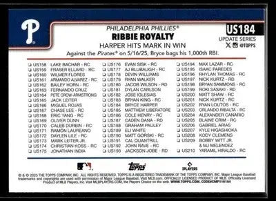 2025 Topps Update Bryce Harper Ribbie Royalty #US184 Philadelphia Phillies