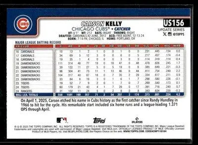 2025 Topps Update Carson Kelly #US156 Sandglitter Chicago Cubs