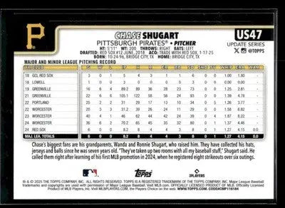 2025 Topps Update Chase Shugart #US47 RC Pittsburgh Pirates
