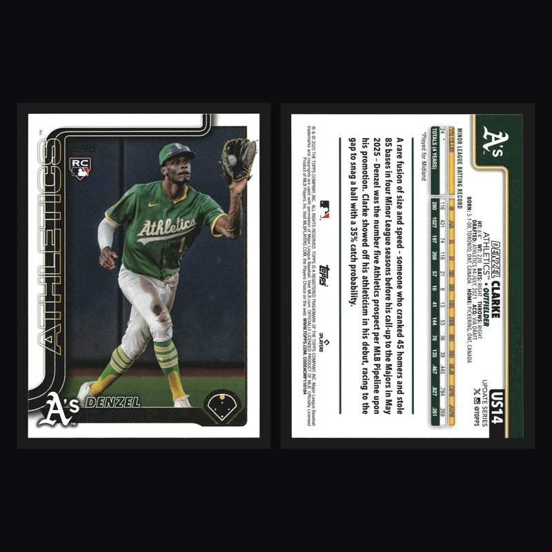 2025 Topps Update Denzel Clarke #US14 RC Athletics - Baseball Card Single
