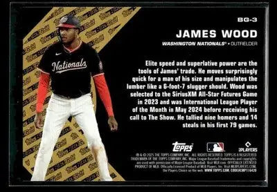 2025 Topps Update James Wood #BG-3 Topps Black Gold Washington Nationals