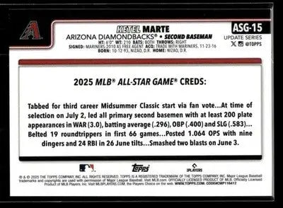 2025 Topps Update Ketel Marte #ASG-15 2025 All-Star Game Arizona Diamondbacks