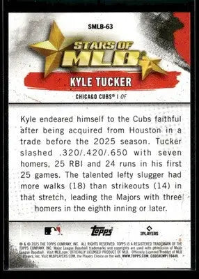 2025 Topps Update Kyle Tucker #SMLB-63 Stars of MLB Chicago Cubs