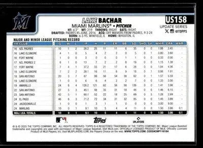 2025 Topps Update Lake Bachar #US158 Topps Logo Foil RC Miami Marlins