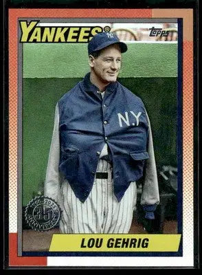 2025 Topps Update Lou Gehrig #U90-14 1990 35th Anniversary Foil NY Yankees