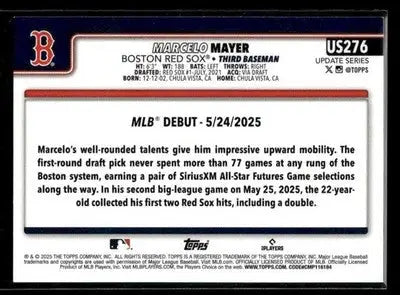 2025 Topps Update Marcelo Mayer #US276 Boston Red Sox