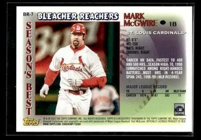 2025 Topps Update Mark McGwire #BR-7 Bleacher Reachers St. Louis Cardinals