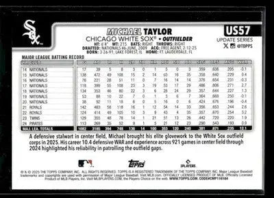 2025 Topps Update Michael Taylor #US57 Sandglitter Chicago White Sox