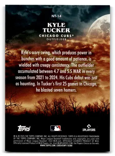 2025 Topps Update Night Terrors #NT-14 Kyle Tucker NM-MT Cubs ID:80001 - Baseball Card Single