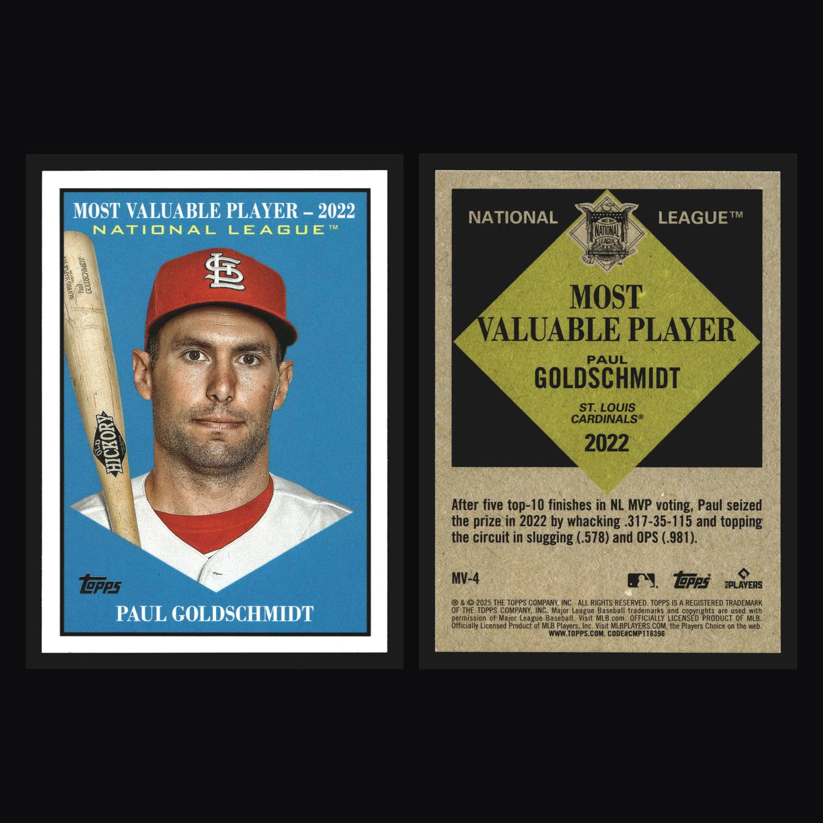 2025 Topps Update Paul Goldschmidt #MV-4 Most Valuable Player Cardinals - Baseball Card Single