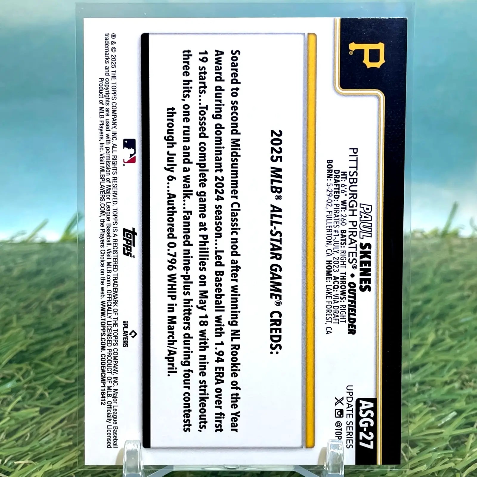 2025 Topps update Paul Skenes All Star Rainbow Foil - Baseball Card Single