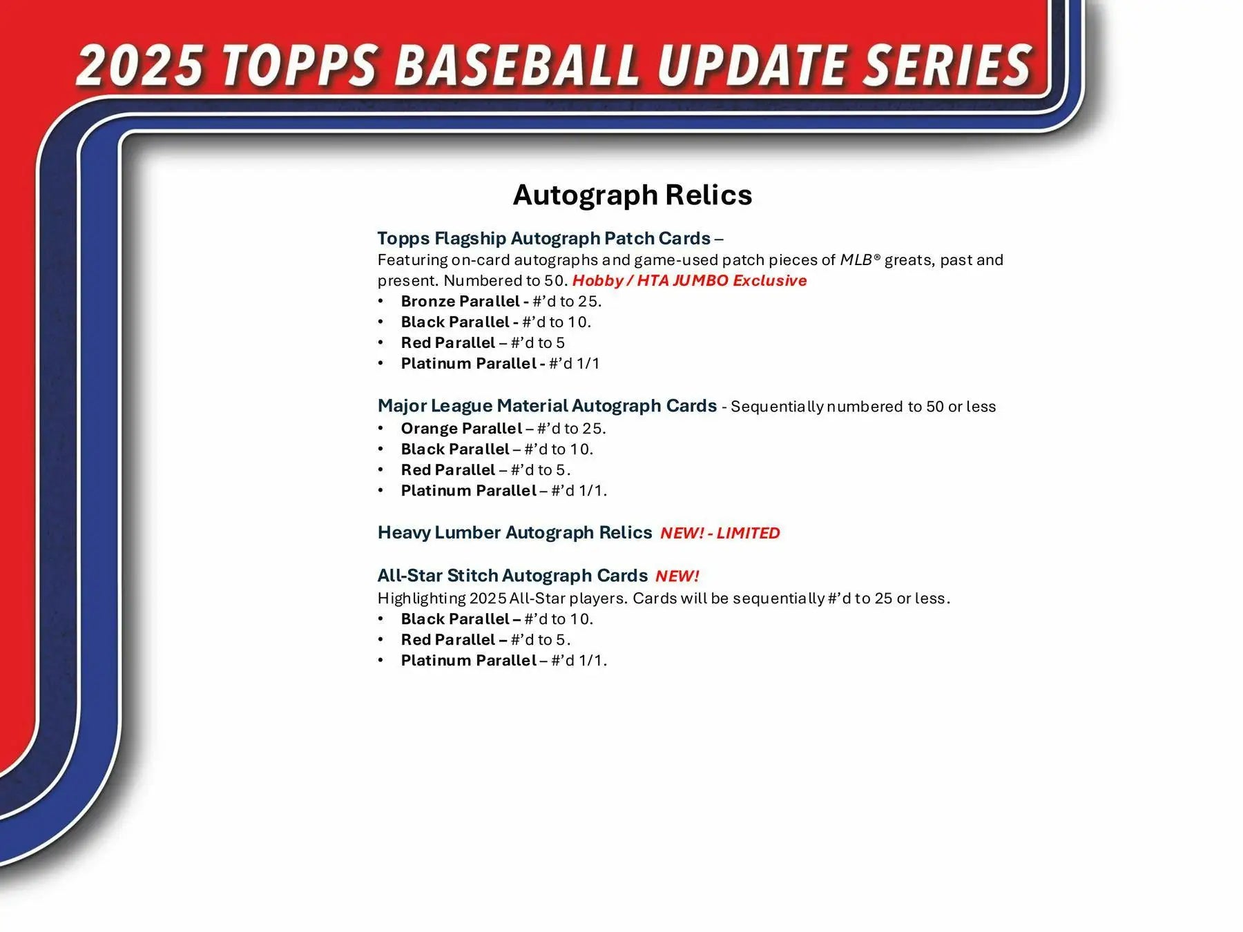 2025 Topps Update Series Baseball Hobby Jumbo Box | Columbia Sports Cards - Sports Card Hobby Boxes