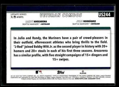 2025 Topps Update Start The Show #US244 Sandglitter Mariners