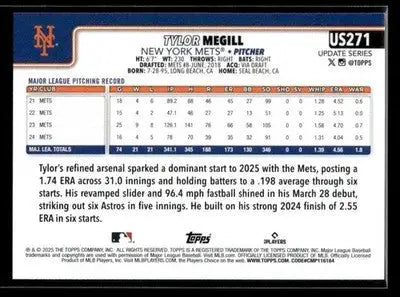 2025 Topps Update Tylor Megill #US271 New York Mets