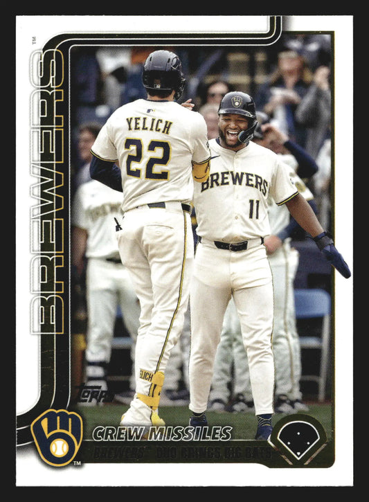2025 Topps Update #US233 Christian Yelich Jackson Chourio Crew Missiles Brewers - Baseball Card Single