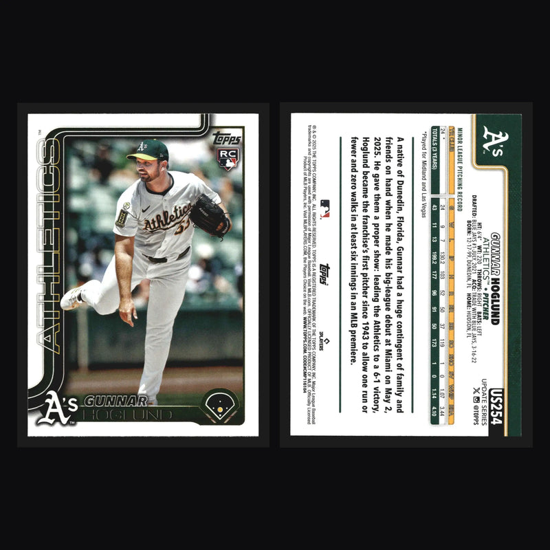 2025 Topps Update #US254 Gunnar Hoglund Athletics RC - Baseball Card Single