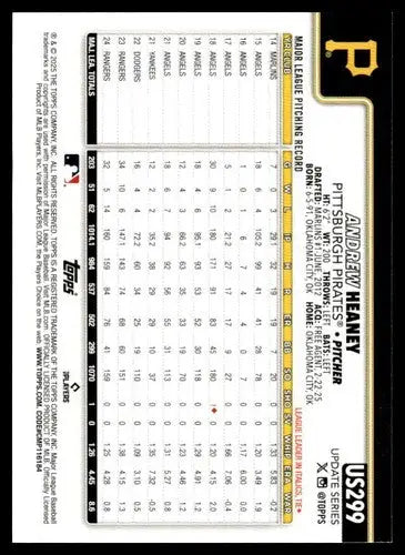 2025 Topps Update #US299 Andrew Heaney NM-MT Pirates ID:80477 ID:80477 - Baseball Card Single