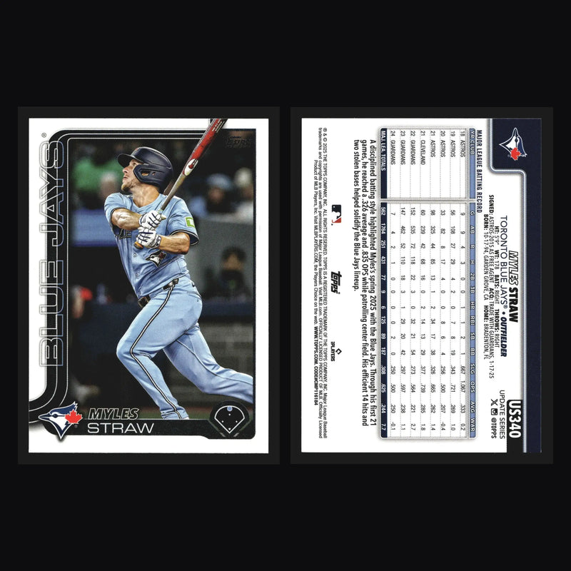 2025 Topps Update #US340 Myles Straw Toronto Blue Jays
