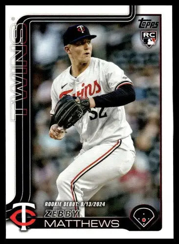 2025 Topps Update #US37 Zebby Matthews NM-MT Twins Rookie Debut ID:80401 - Baseball Card Single