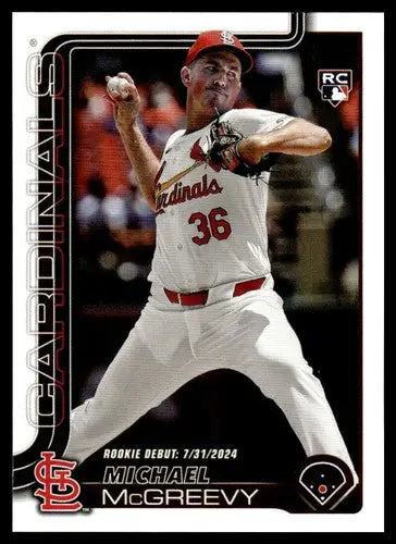 2025 Topps Update #US60 Michael McGreevy NM-MT Cardinals Rookie Debut ID:80011 - Baseball Card Single