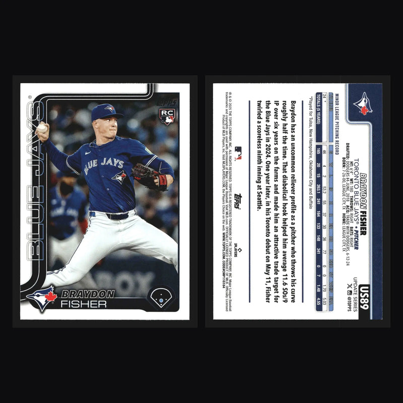2025 Topps Update #US89 Braydon Fisher Toronto Blue Jays RC