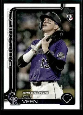 2025 Topps Update Zac Veen #US2 Colorado Rockies
