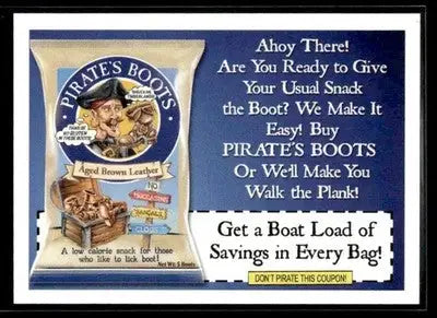 2025 Topps Wacky Packages All New Series Pirates Boots #13 Coupon Back