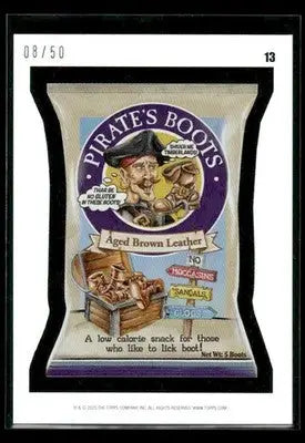2025 Topps Wacky Packages All New Series Pirates Boots #13 Rainbow Foil #/50