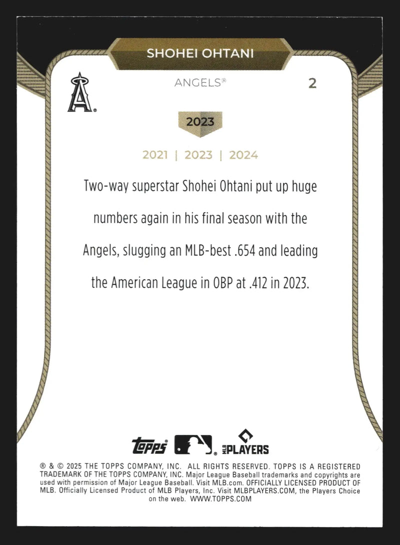 2025 Topps Welcome to the Club 3-Time MVP #2 Shohei Ohtani Angels - Baseball Card Single