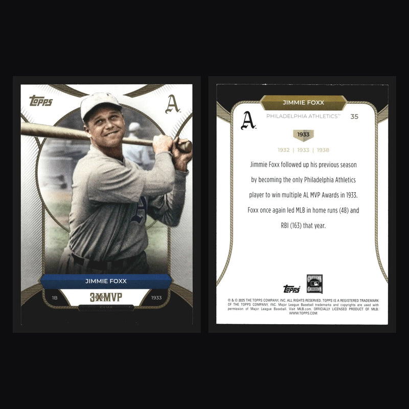 2025 Topps Welcome to the Club 3-Time MVP #35 Jimmie Foxx Athletics HOF