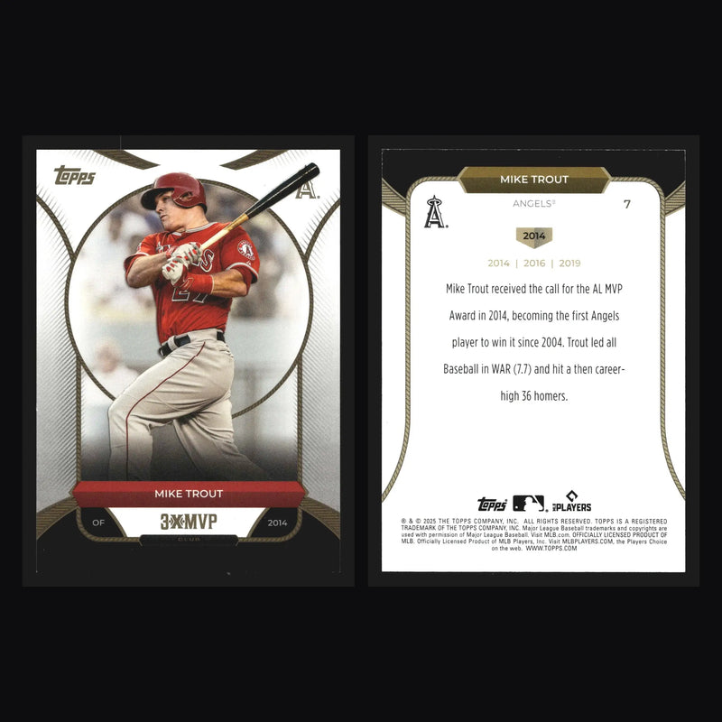 2025 Topps Welcome to the Club 3-Time MVP #7 Mike Trout Angels - Baseball Card Single