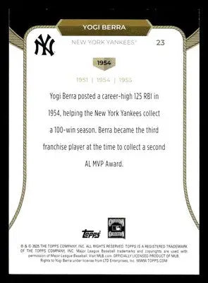 2025 Topps Welcome to the Club: 3 Times MVP #23 Yogi Berra - Baseball Card Single