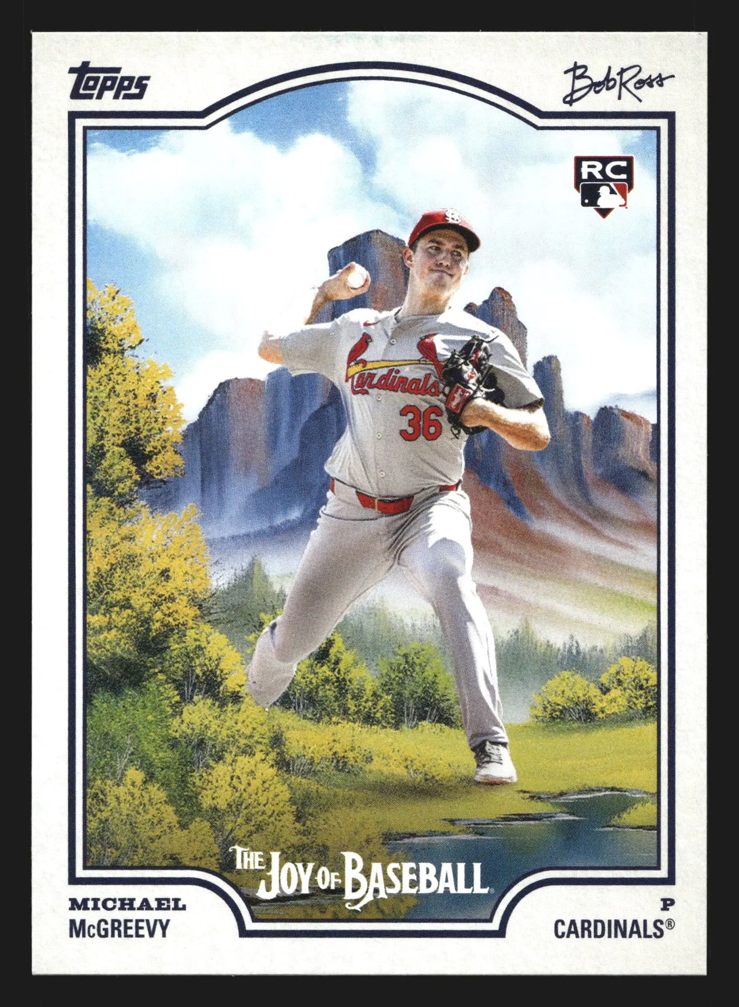 2025 Topps x Bob Ross Joy of Baseball Michael McGreevy #80 RC Cardinals - Baseball Card Single