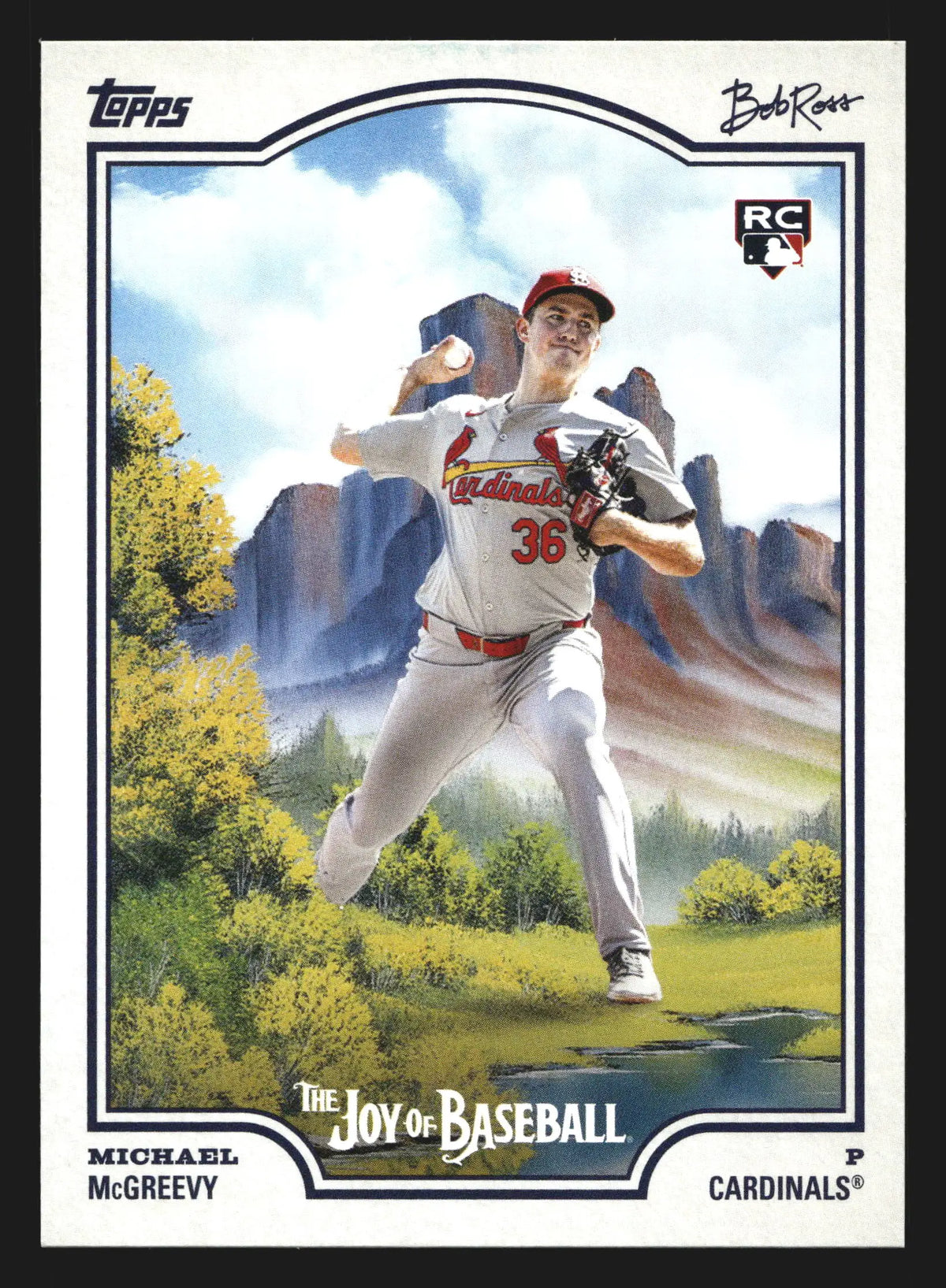 2025 Topps x Bob Ross Joy of Baseball Michael McGreevy #80 RC Cardinals - Baseball Card Single