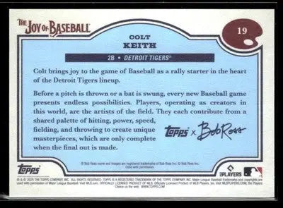 2025 Topps x Bob Ross: The Joy of Baseball #19 Colt Keith - Baseball Card Single