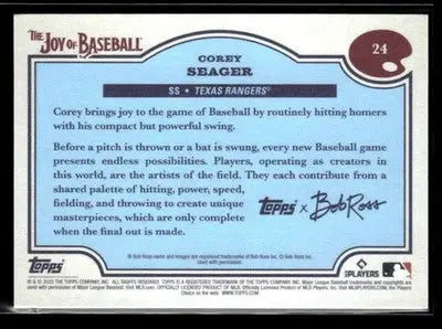 2025 Topps x Bob Ross: The Joy of Baseball #24 Corey Seager - Baseball Card Single