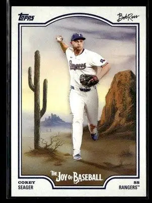 2025 Topps x Bob Ross: The Joy of Baseball #24 Corey Seager - Baseball Card Single