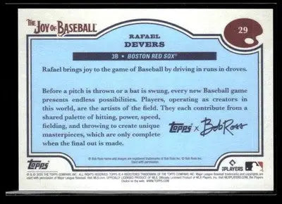 2025 Topps x Bob Ross: The Joy of Baseball #29 Rafael Devers - Baseball Card Single