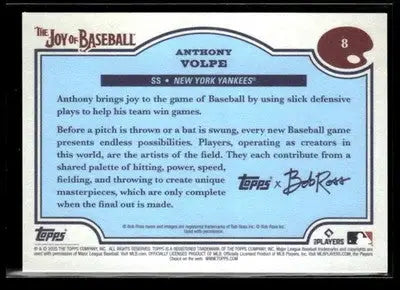2025 Topps x Bob Ross: The Joy of Baseball #8 Anthony Volpe - Baseball Card Single