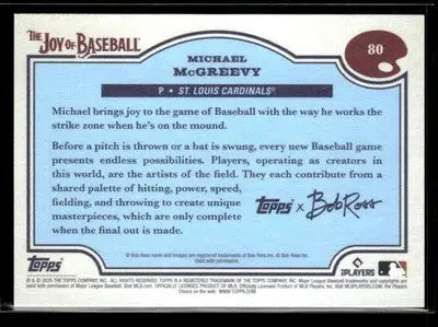 2025 Topps x Bob Ross: The Joy of Baseball #80 Michael McGreevy - Baseball Card Single