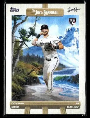 2025 Topps x Bob Ross: The Joy of Baseball #82 Connor Norby Easel #/75 - Baseball Card Single
