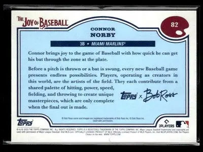 2025 Topps x Bob Ross: The Joy of Baseball #82 Connor Norby Easel #/75 - Baseball Card Single